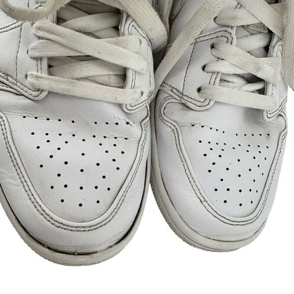 Nike Air Jordan 1 Low Triple White Sneakers Women Size 9 Lace Up Trainer Classic - Picture 6 of 15